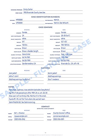 Side-by-Side Comparison template, sample