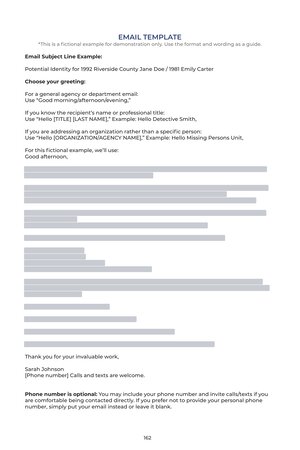 Email Template, sample